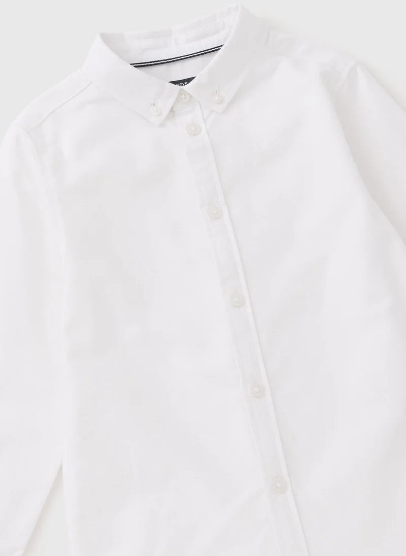 Matalan Boys White Oxford Long Sleeve Shirt